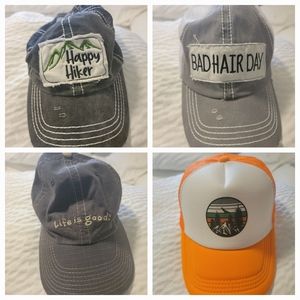 Baseball & Trucker style women's hats (lot of 4)